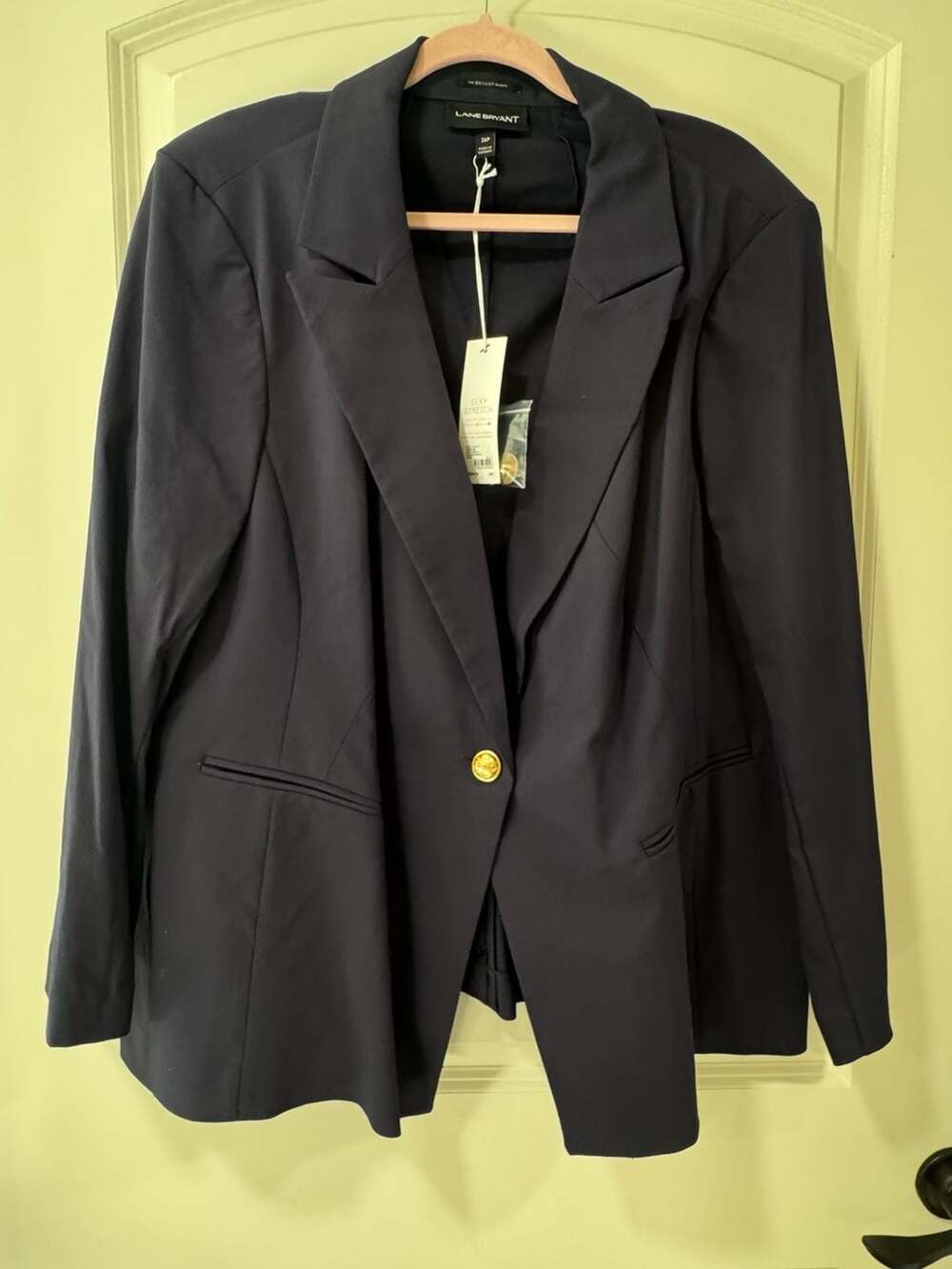 Lane Bryant Navy Blazer Jacket 26P NWT Preppy Academia Career Chic